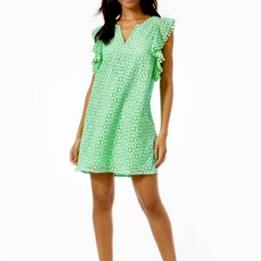 Lilly Pulitzer Mint Green Eyelet Mini Dress